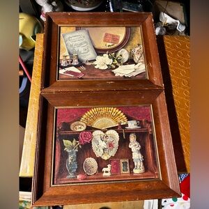 Vintage Victorian style framed pictures.